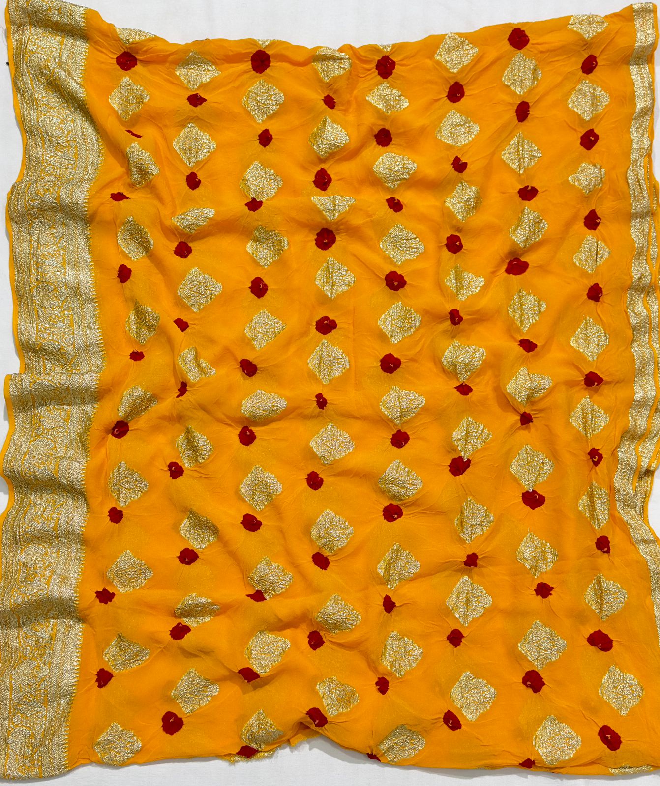 Viscose Georgette Bandej Hand Zari Woven Best Quality Saree With Blouse BFSMJ135