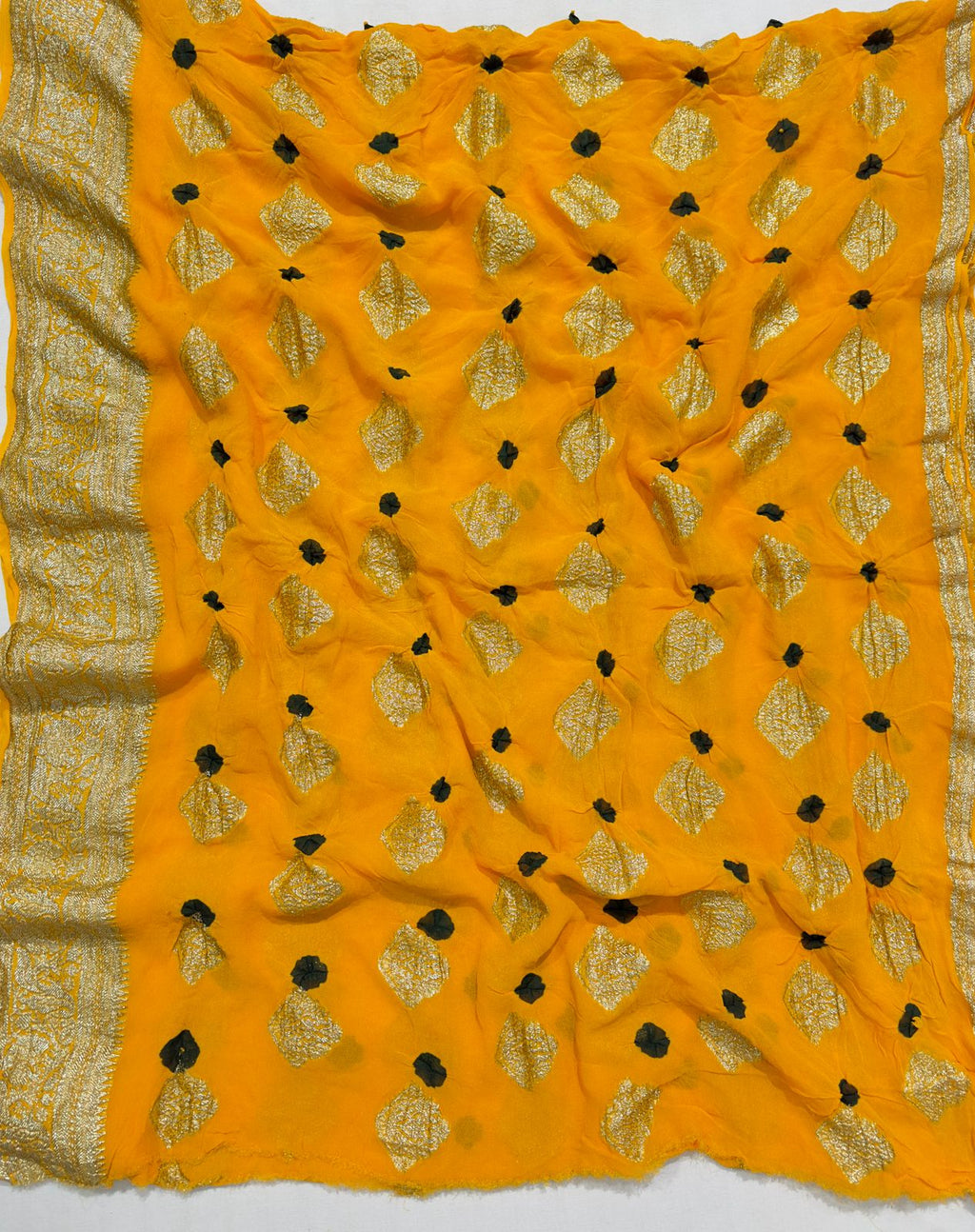 Viscose Georgette Bandej Hand Zari Woven Best Quality Saree With Blouse BFSMJ136