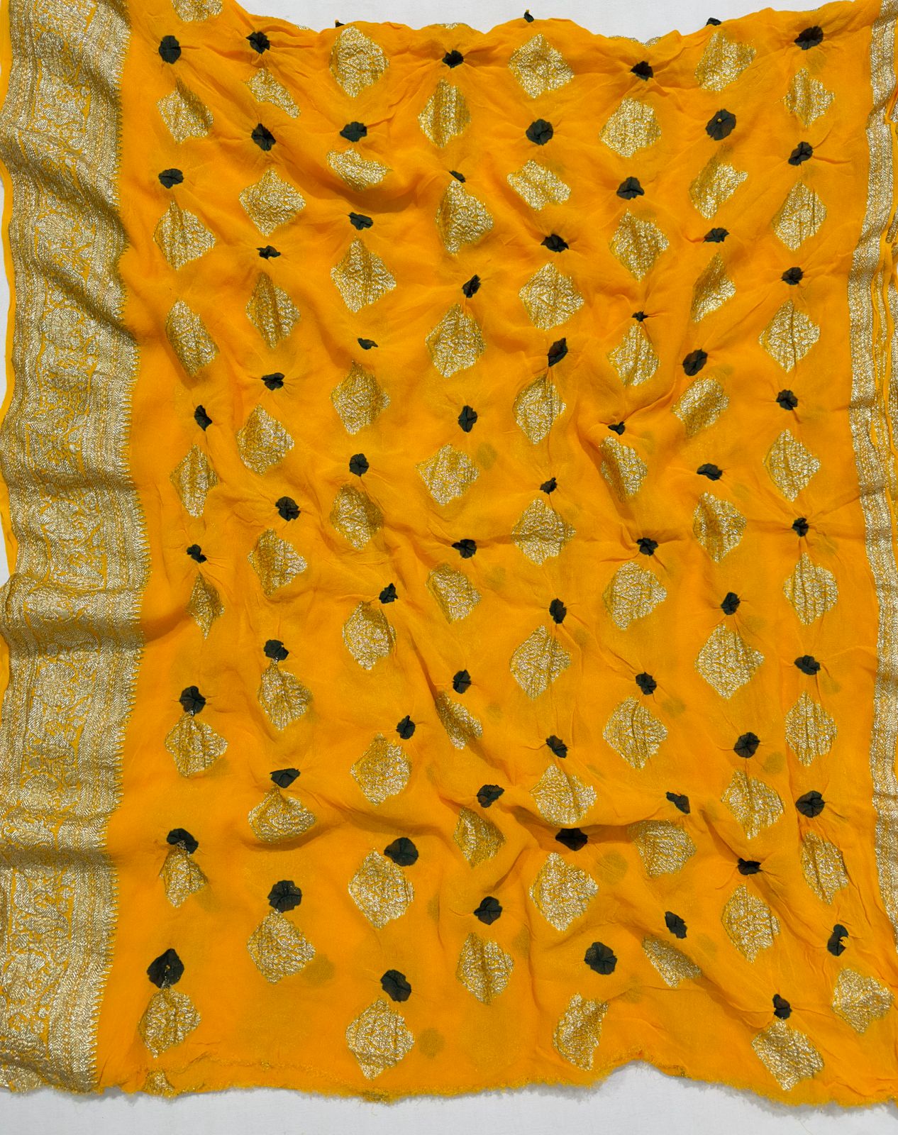 Viscose Georgette Bandej Hand Zari Woven Best Quality Saree With Blouse BFSMJ136