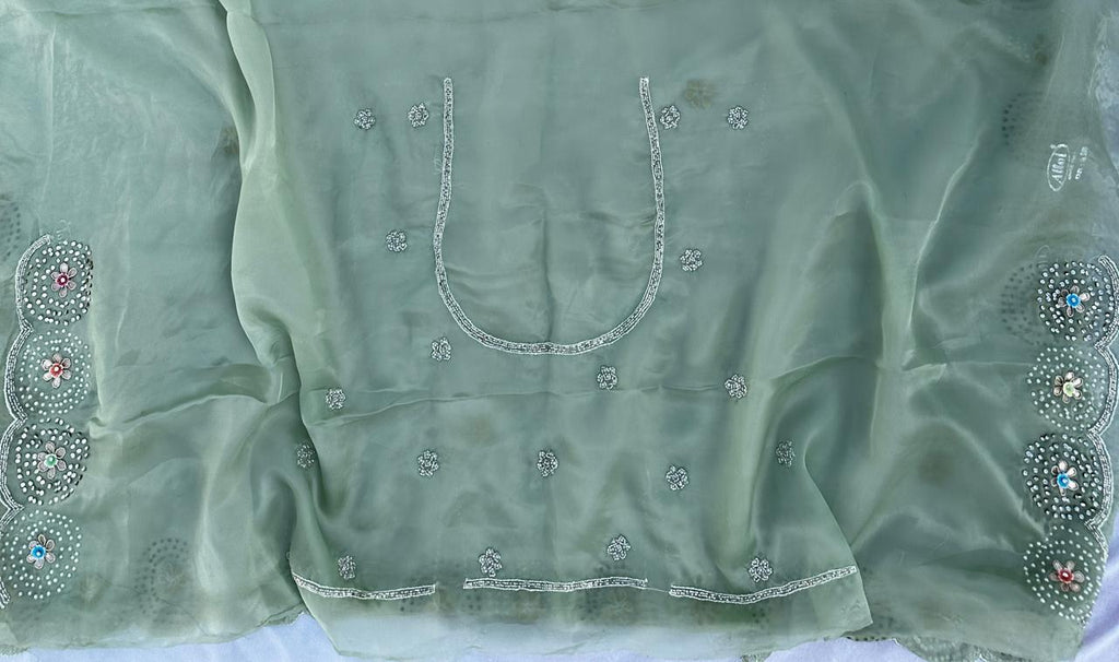 Designer Saree With Pearl Hand Work Best Quality Saree With Blouse BFSLB47