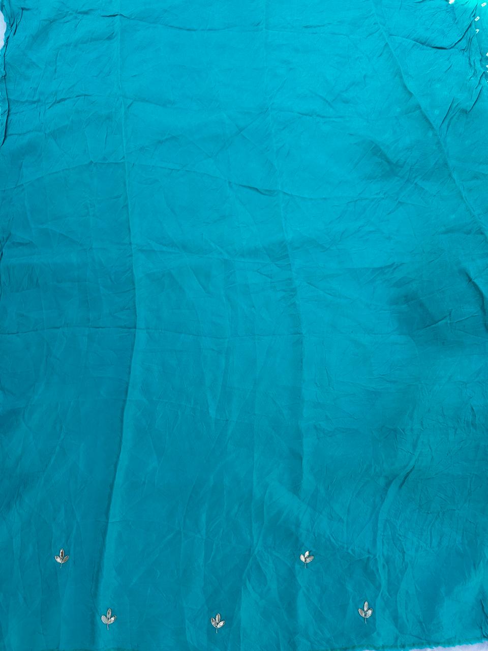 Pure HO Silk Rai Bandej Chunri With Dabka & Gotta Patti Work Saree With Blouse BFSLB52