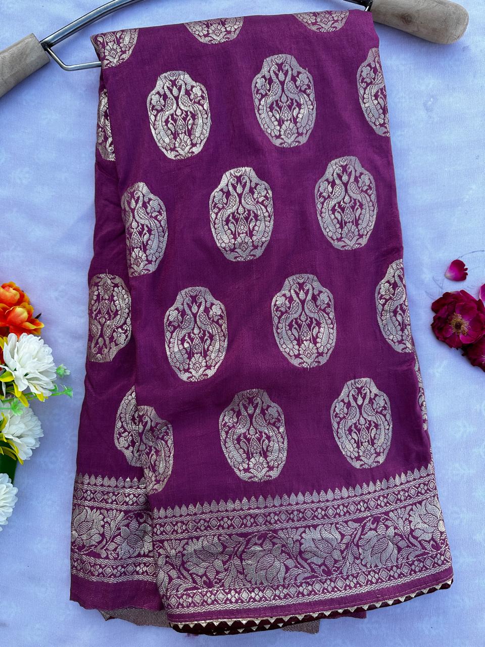Dolla Silk Hand Woven Zari Work Best Quality Saree With Blouse BFSLB20