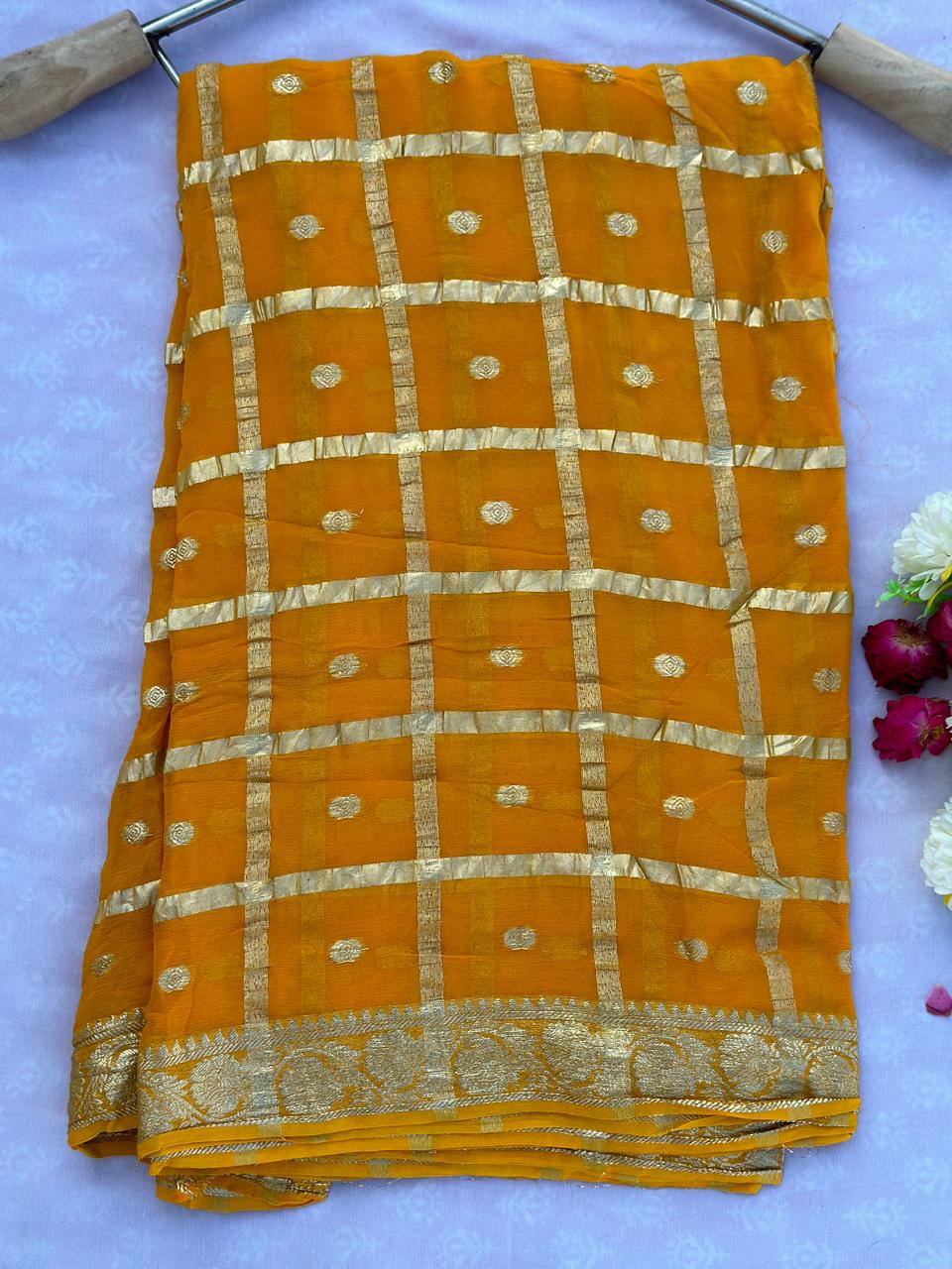 Viscose Georgette Best Quality Saree With Blouse BFSLB41