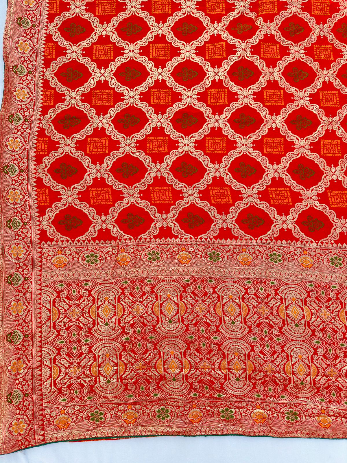 Dolla Silk Barik Rai Bandej Traditional  Chunri With Zari Work Best Quality Saree With Blouse BFSMJ142