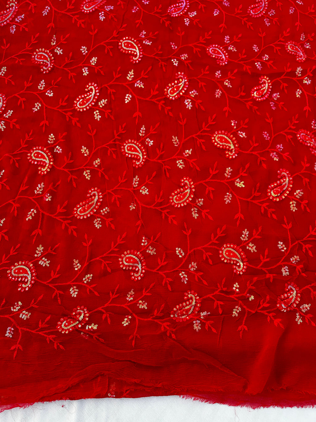 Pure Chiffon Embroidered Jaal Work Best Quality Saree With Blouse BFSJJ201