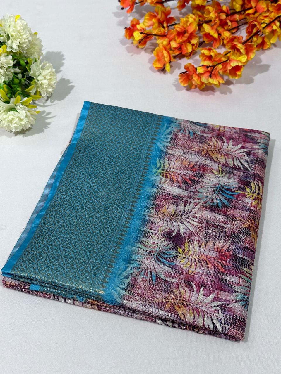 Cotton Digital Print With Sequen Work Saree - BFSLA35