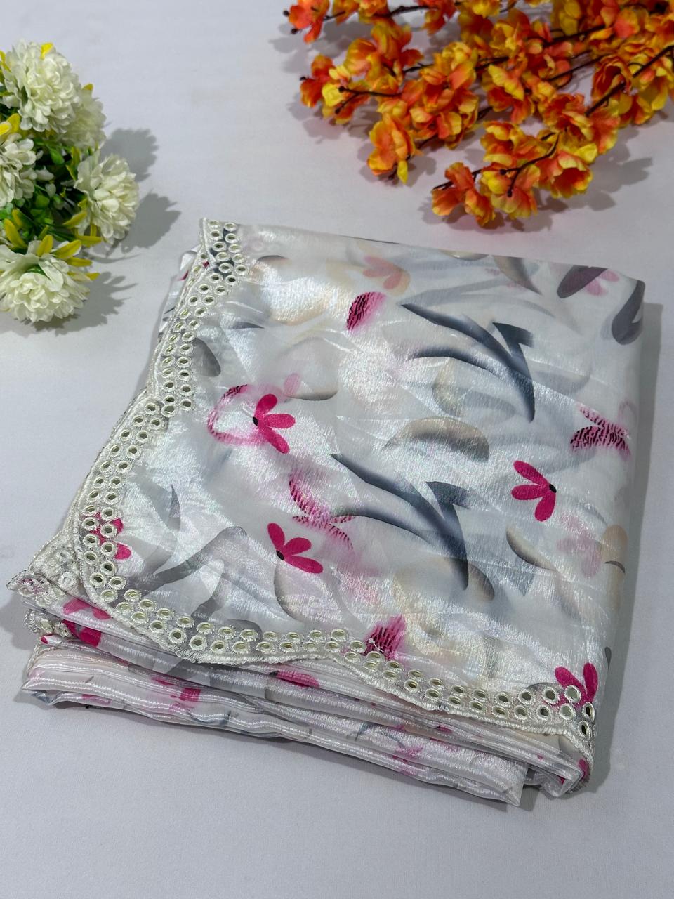 Crape Silk Digital Print Saree - BFSLA48