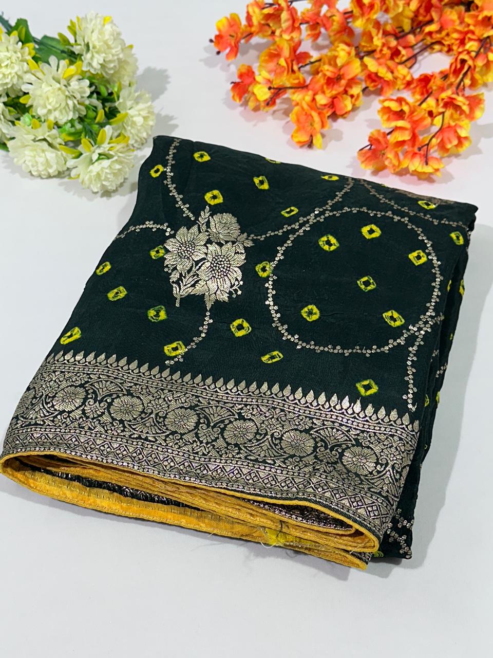 Dolla Silk Bandhej Saree - BFSLA89