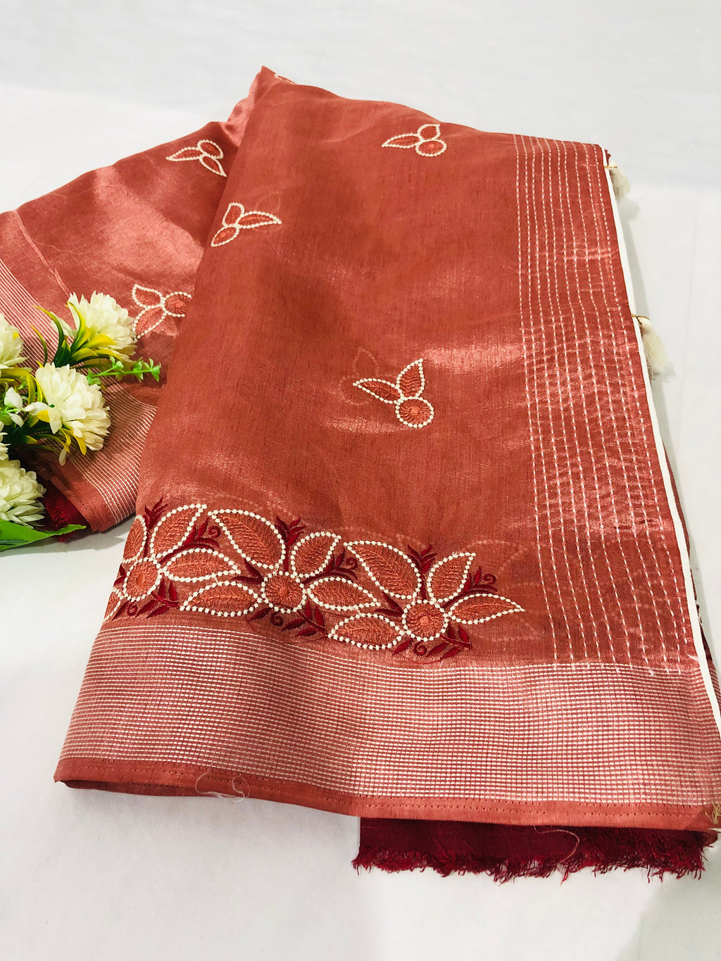 Synthetic Cotton Embroidery Saree - BFSLA32