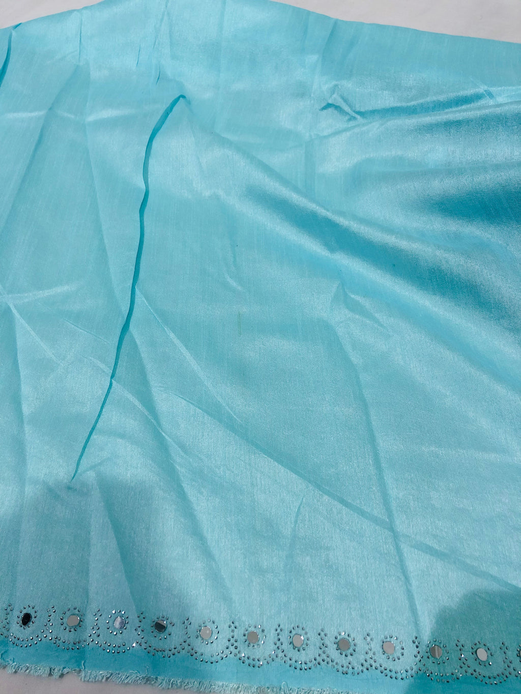 Mirror Work Digital Print Saree On Soft Tissue Fabric - BFSLA42