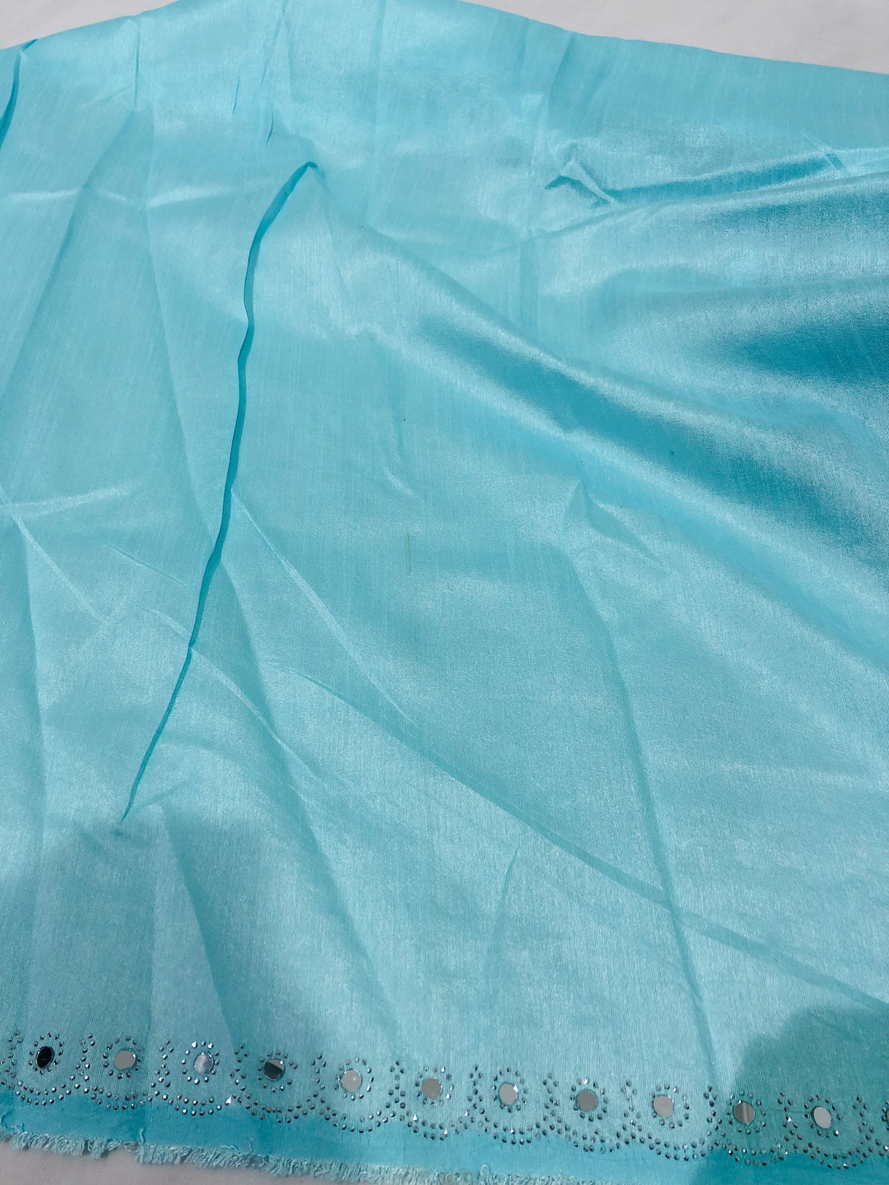 Mirror Work Digital Print Saree On Soft Tissue Fabric - BFSLA42