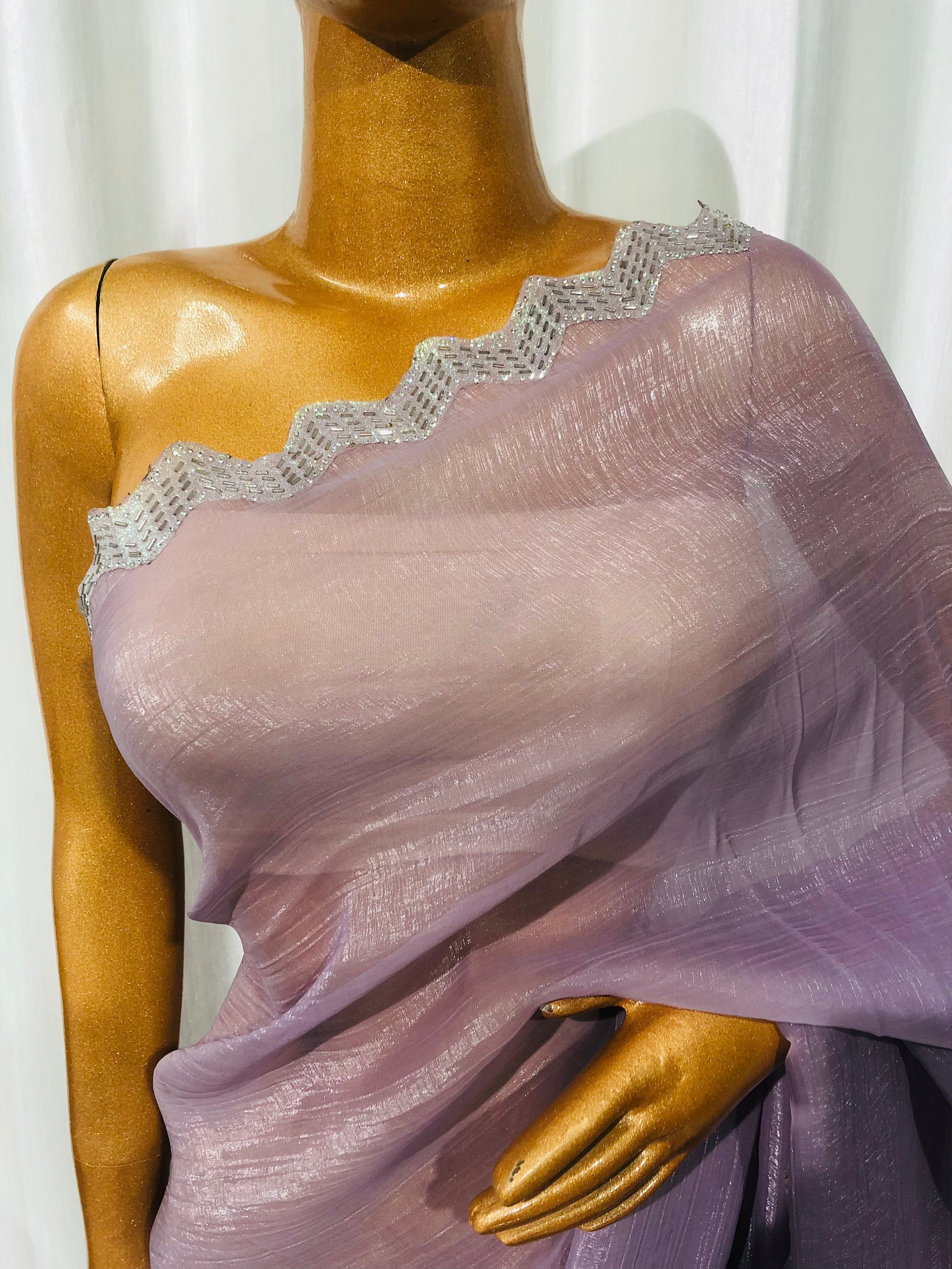 Jimmy Choo Hand Work Lace Party Wear Saree - BFSLA51