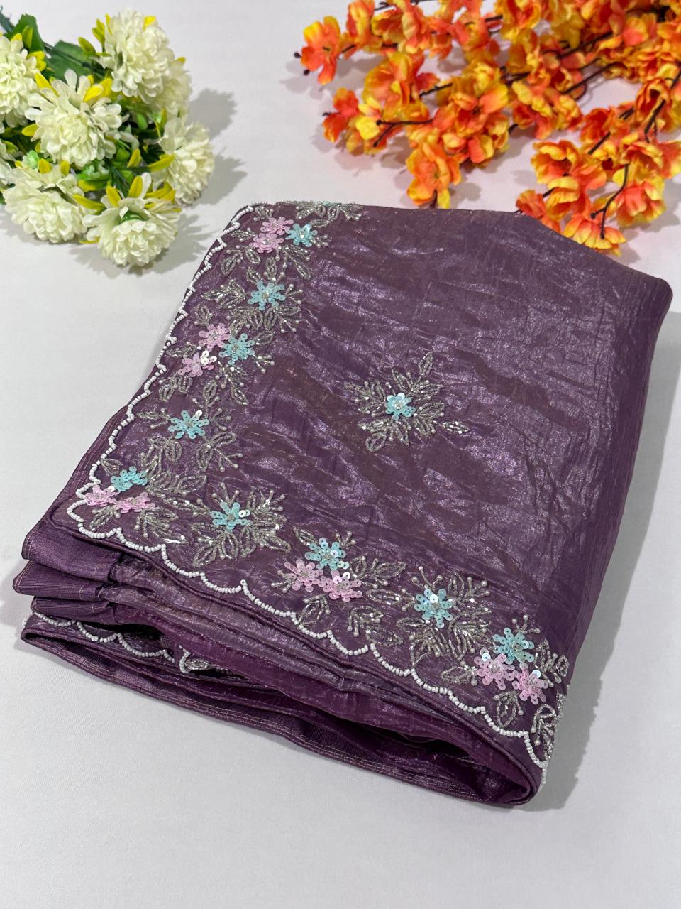 Kurdana Hand Work HO Silk Saree - BFSLA93