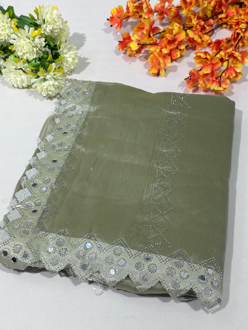 Jimmy Choo Hand Work Lace Party Wear Saree - BFSLA58