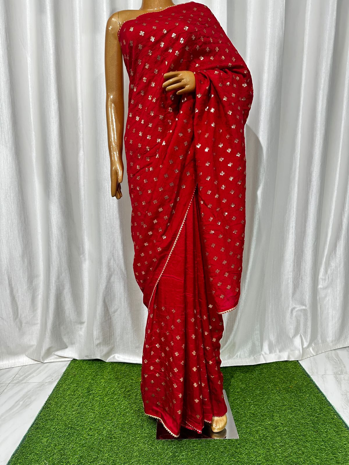 Pure Dolla Silk Sequence Work Best Quality Saree With Blouse  - BFSLB9