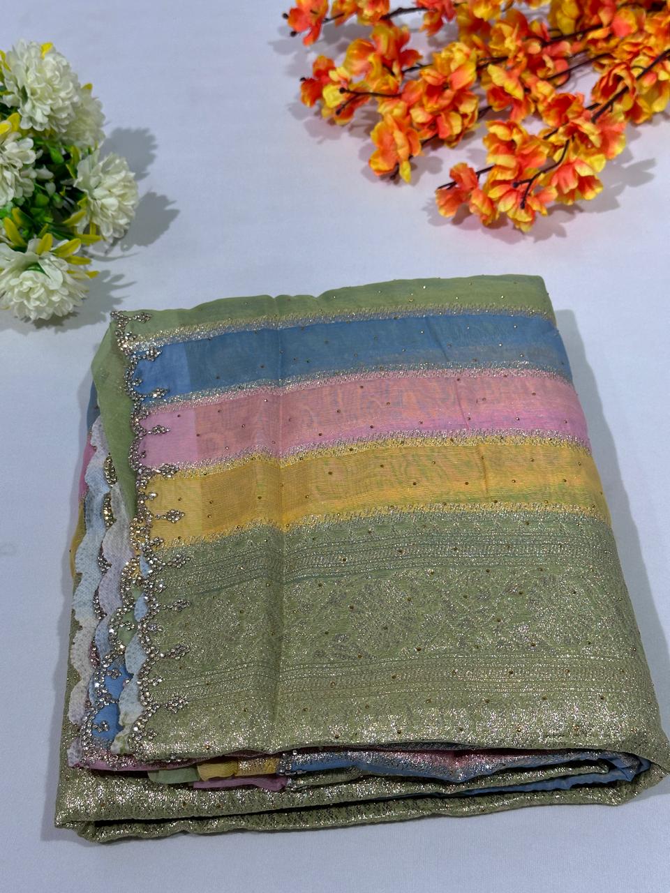 Rainbow Cotton Saree - BFSLA102