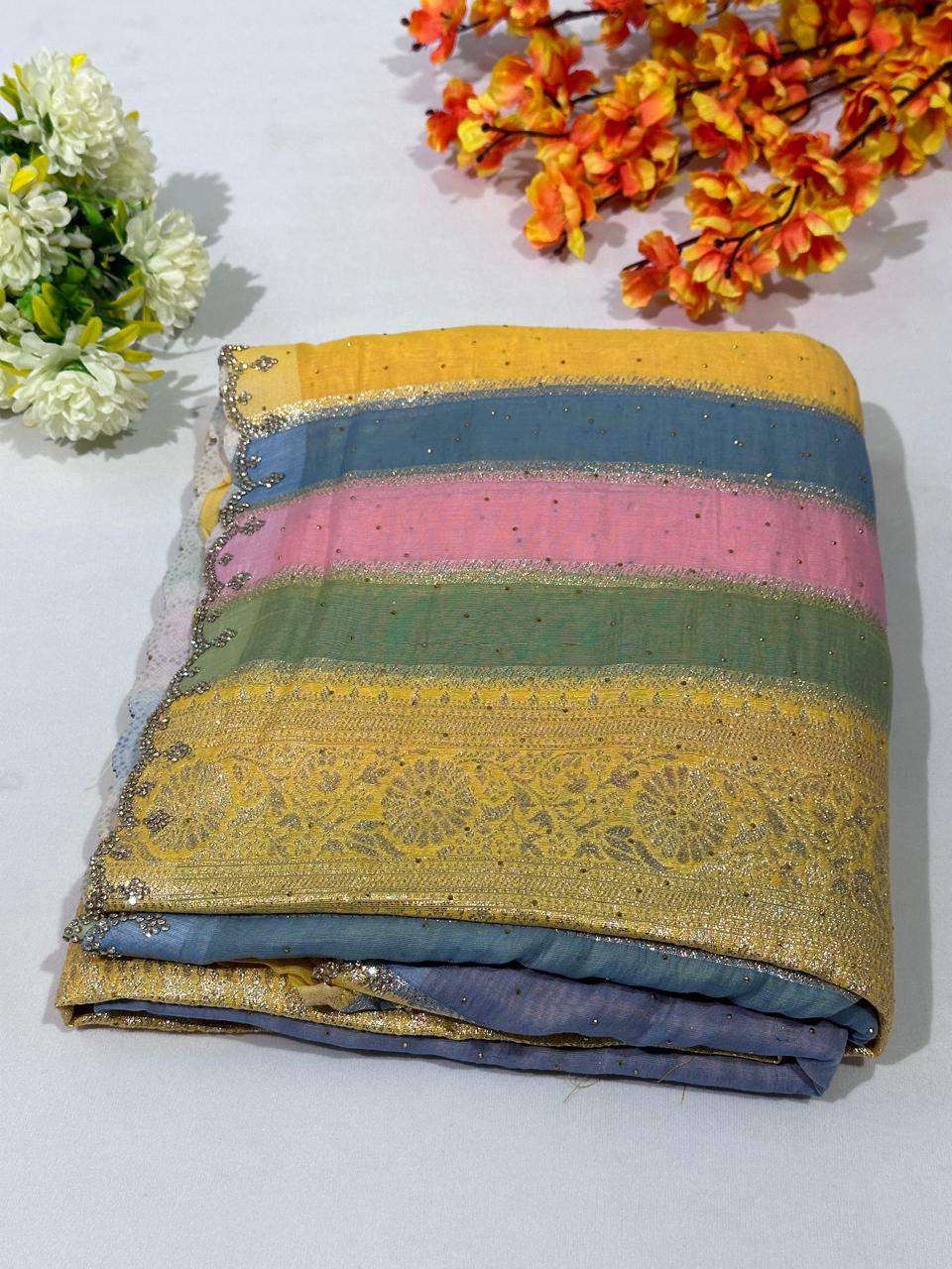 Rainbow Cotton Saree - BFSLA103
