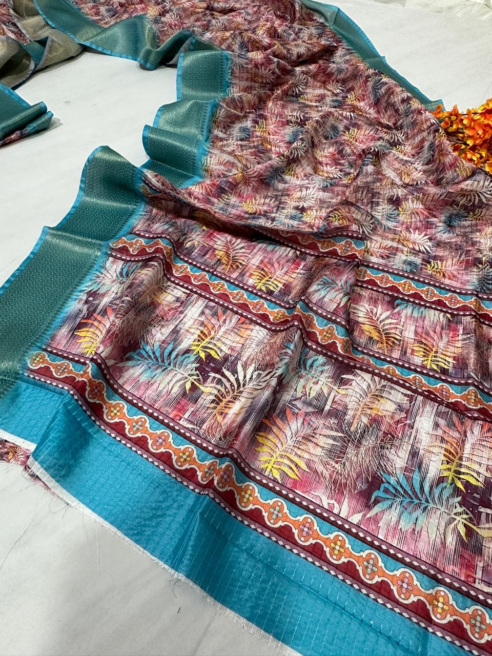 Cotton Digital Print With Sequen Work Saree - BFSLA35