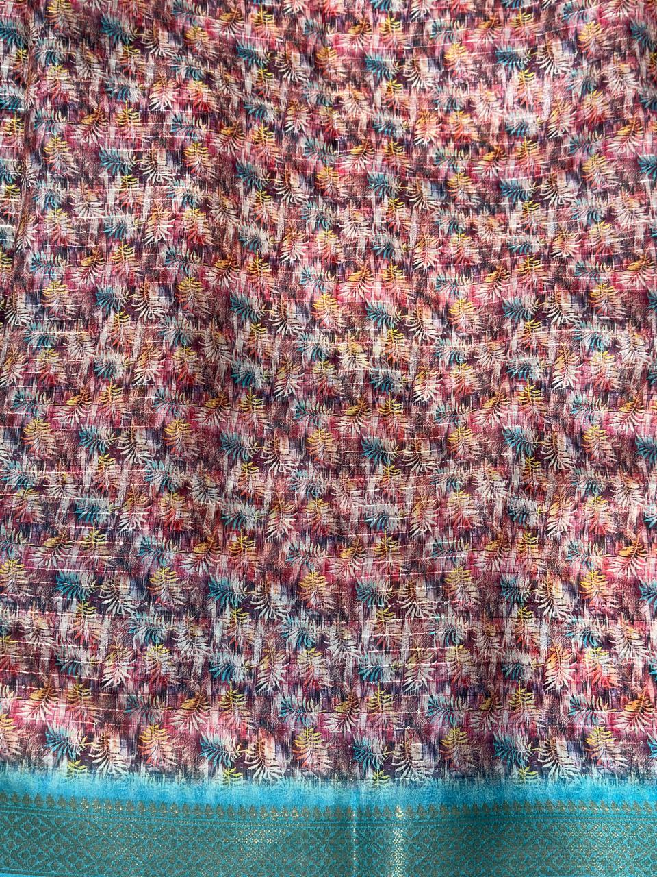 Cotton Digital Print With Sequen Work Saree - BFSLA35