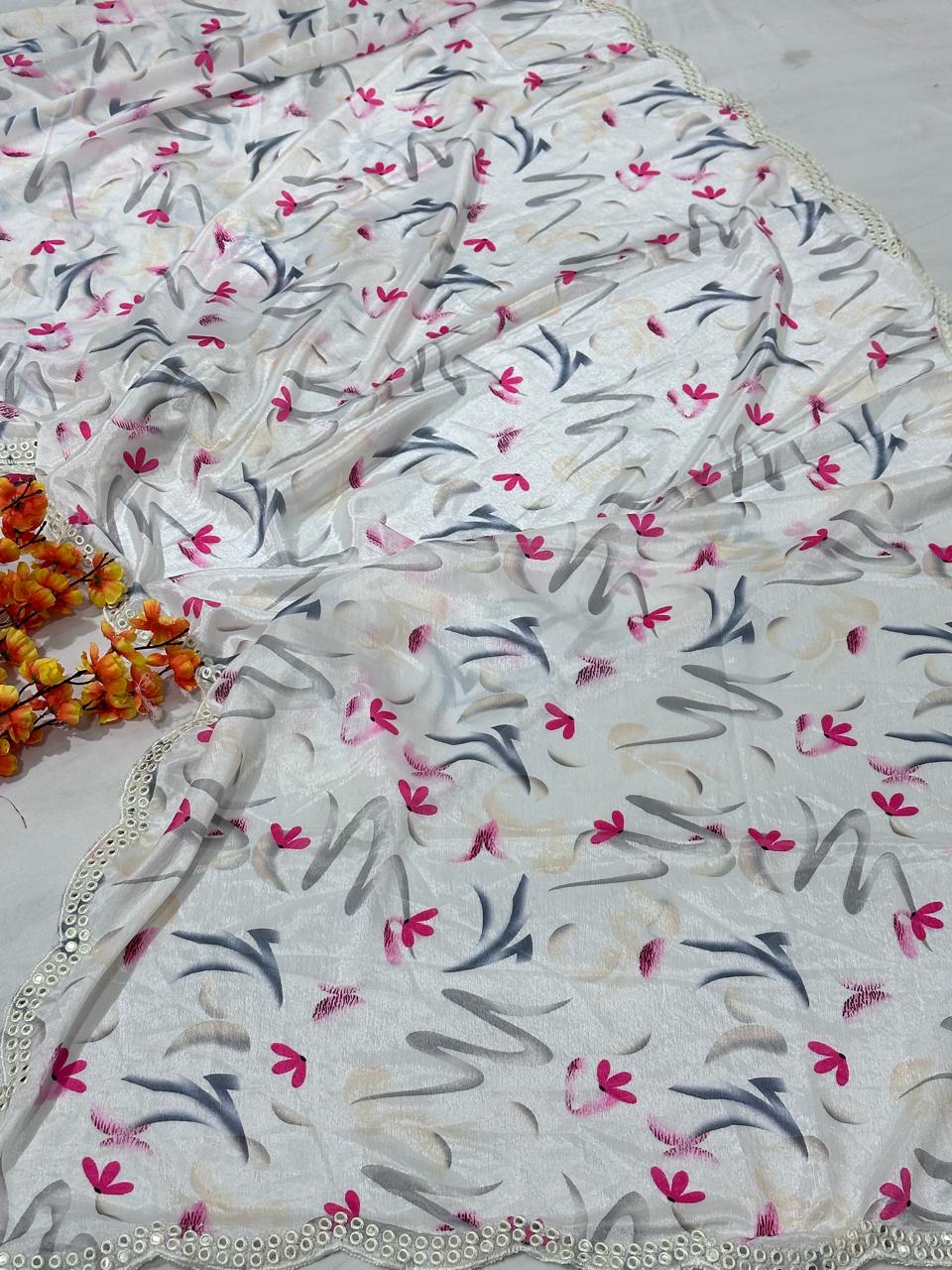 Crape Silk Digital Print Saree - BFSLA48