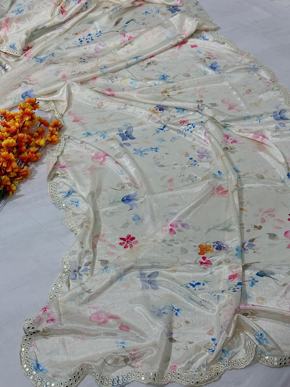 Crape Silk Digital Print Saree - BFSLA47