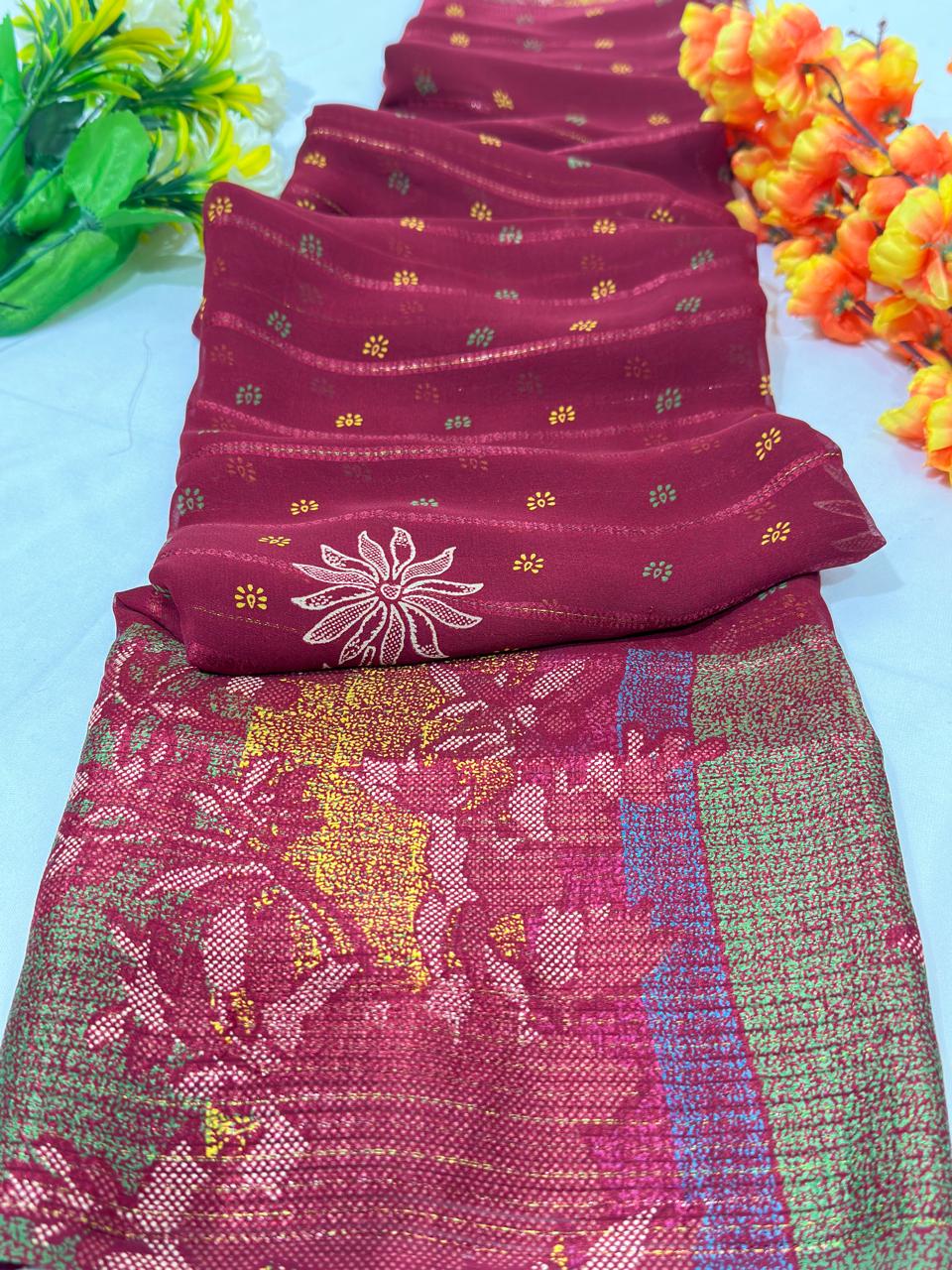 Best Quality Printed Georgette Saree - BFSLA79