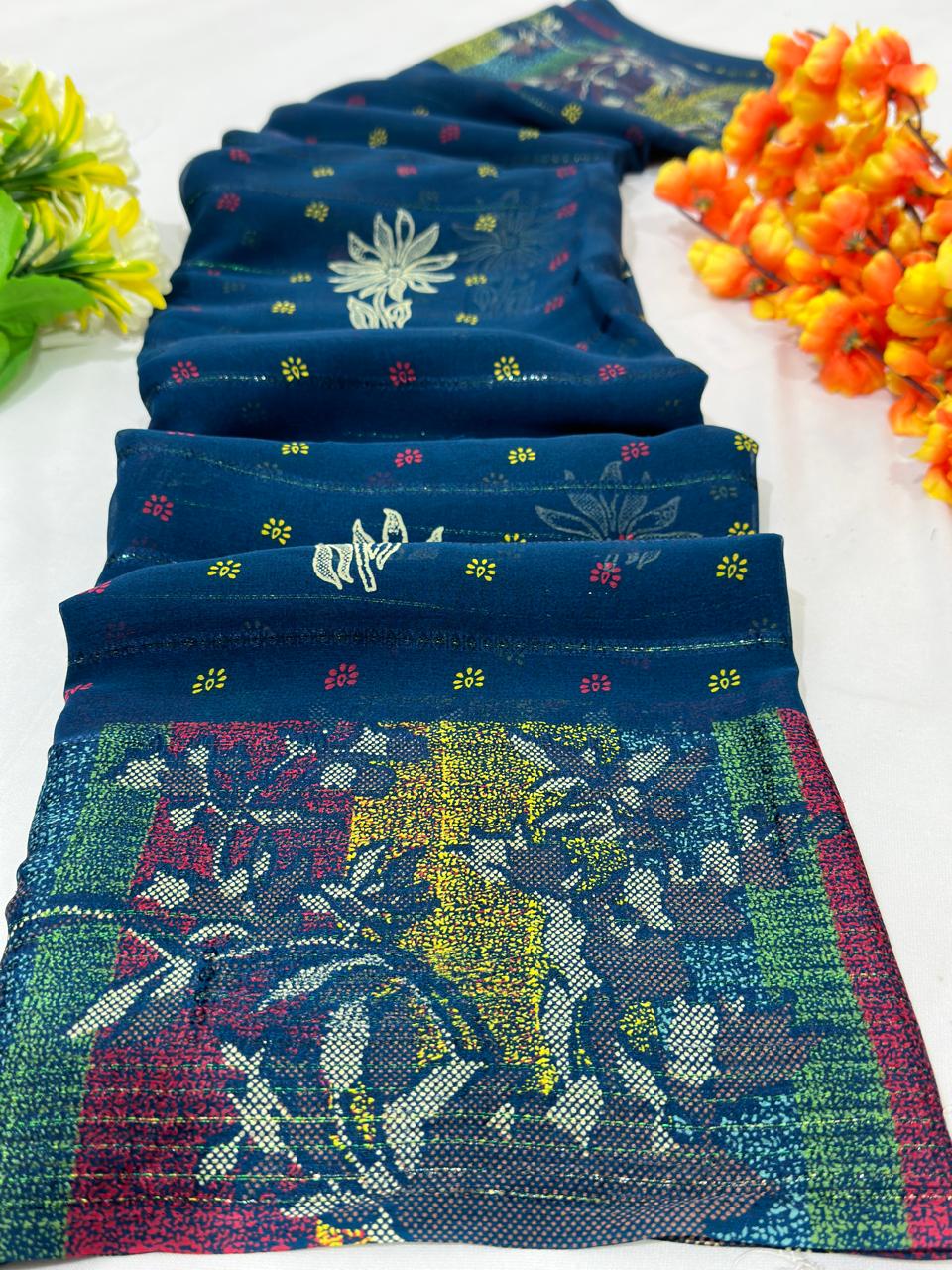 Best Quality Printed Georgette Saree - BFSLA78