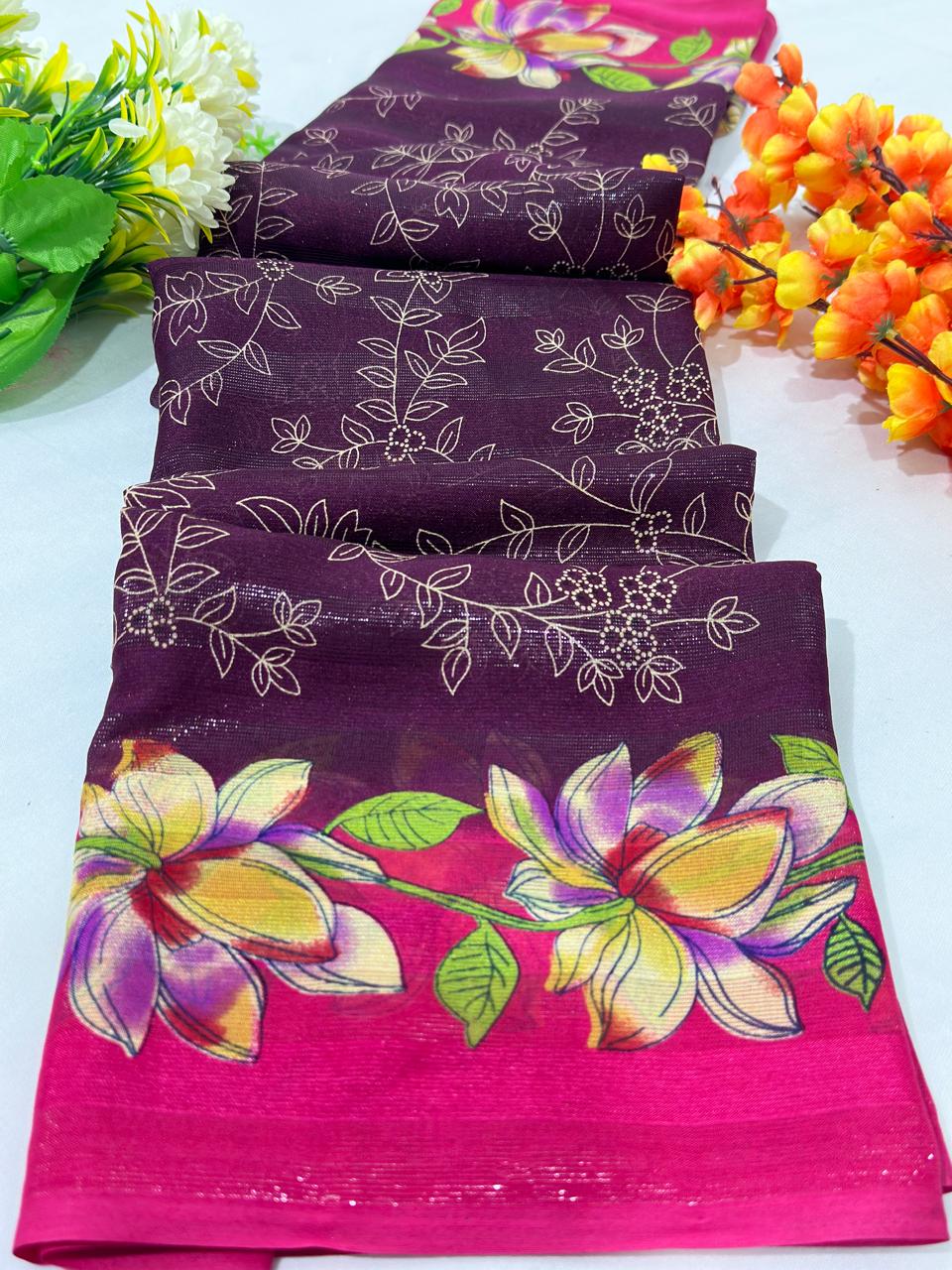 Best Quality Printed Georgette Saree - BFSLA75