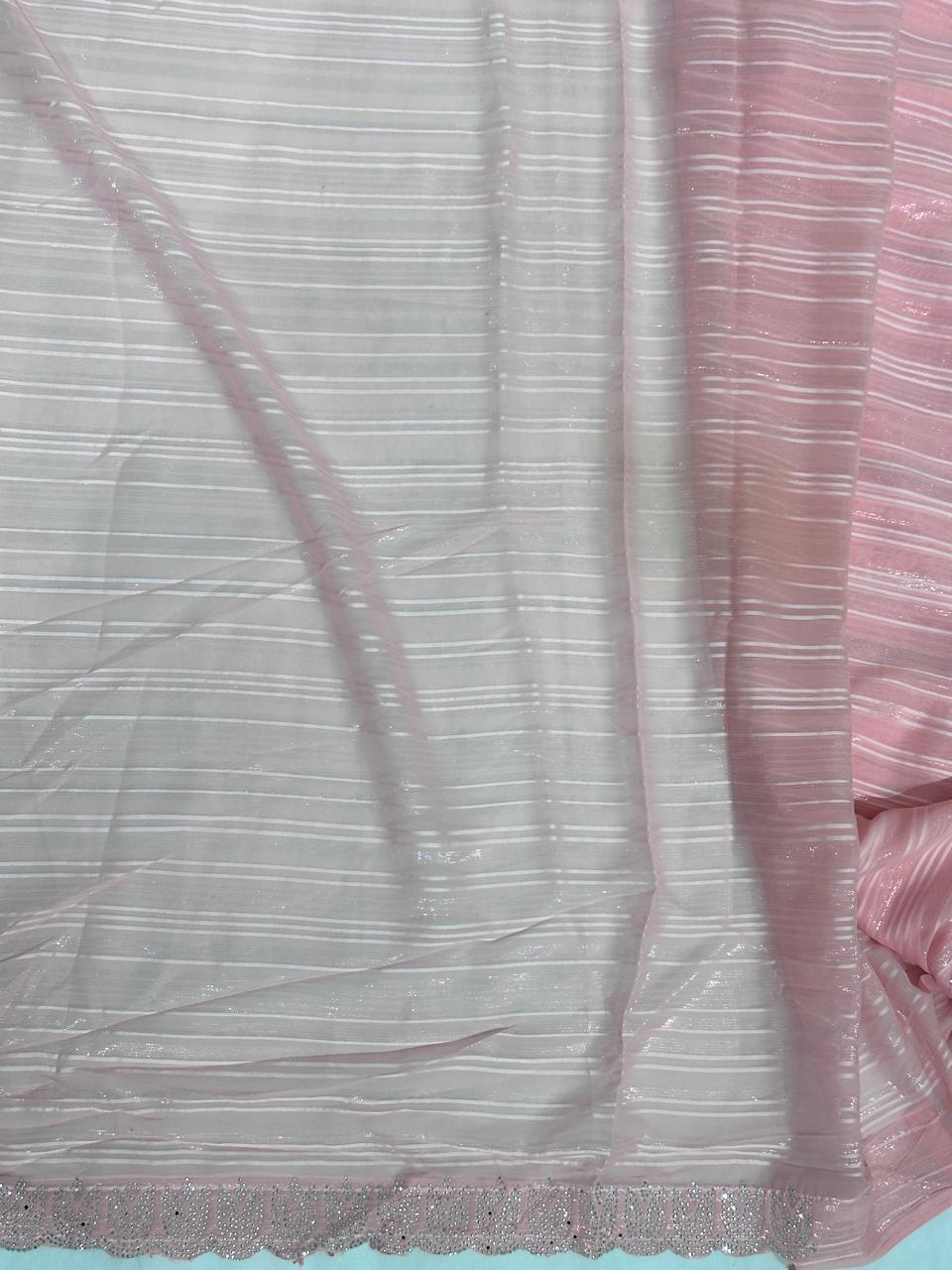 Jimmy Choo Hand Work Lace Party Wear Saree - BFSLA53