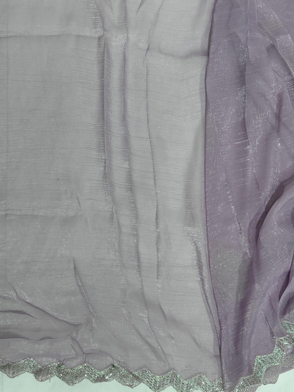 Jimmy Choo Hand Work Lace Party Wear Saree - BFSLA51