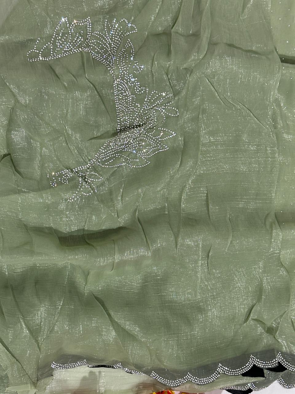 Jimmy Choo Hand Work Lace Party Wear Saree - BFSLA50