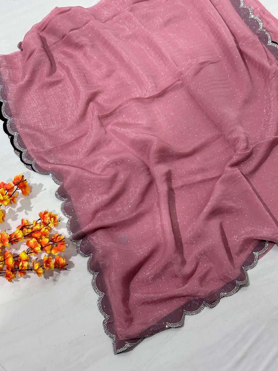 Jimmy Choo Hand Work Lace Party Wear Saree - BFSLA49