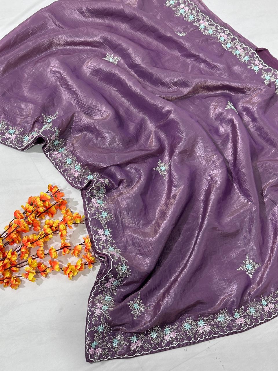 Kurdana Hand Work HO Silk Saree - BFSLA93