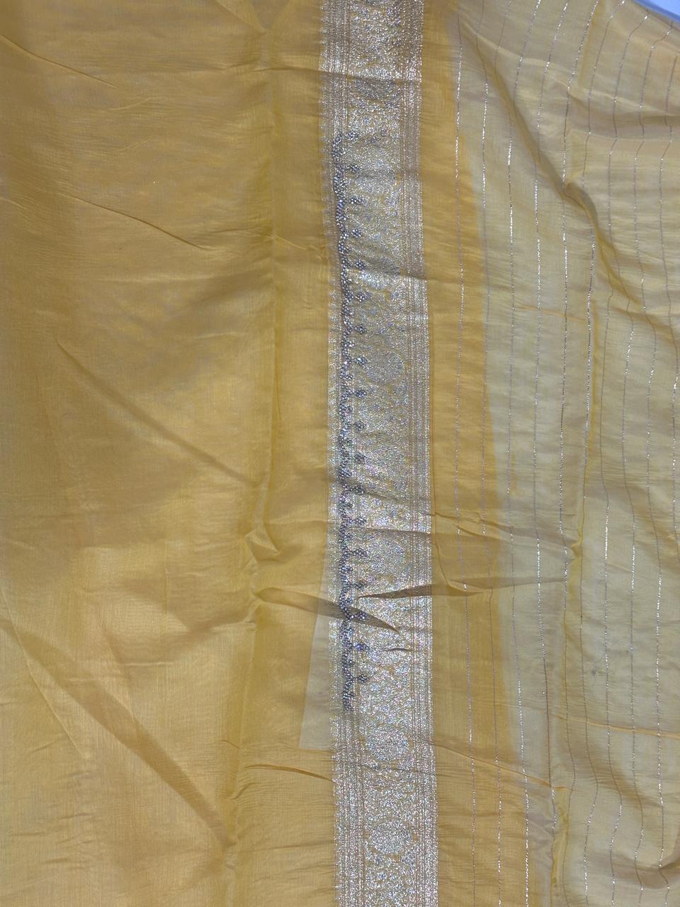 Cotton Zari Work with Banarasi Border Saree - BFSLA44