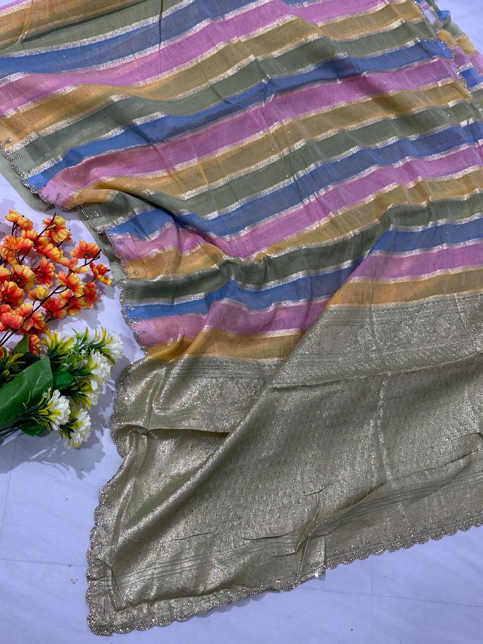 Rainbow Cotton Saree - BFSLA102