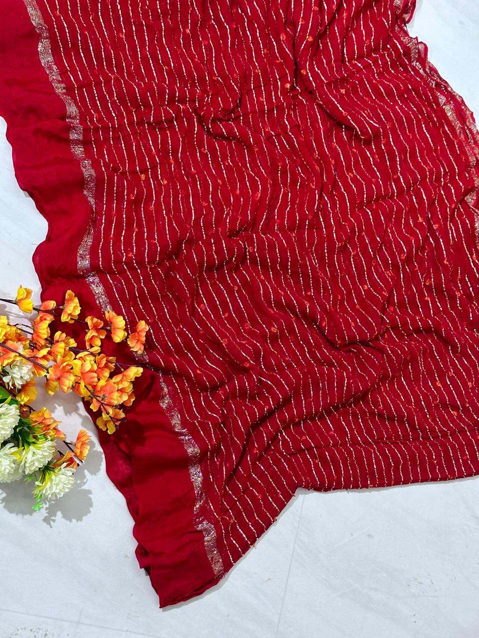 Barik Bandeg Saree On Viscose Fabric - BFSLA66