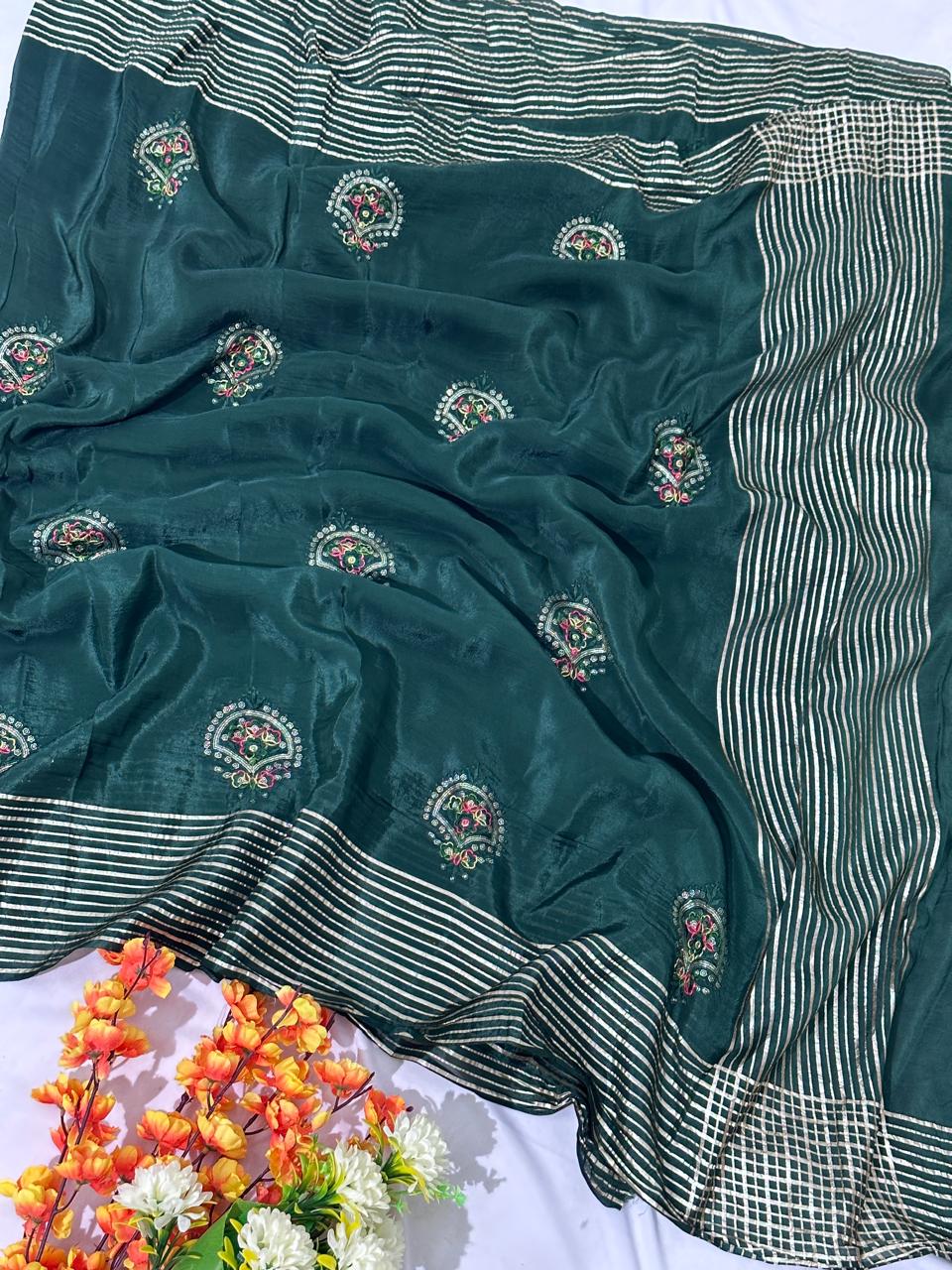 HO Silk Hand Work Saree - BFSLA94