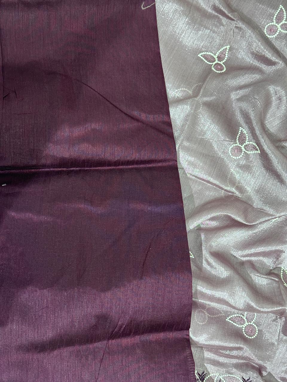 Synthetic Cotton Embroidery Saree - BFSLA33