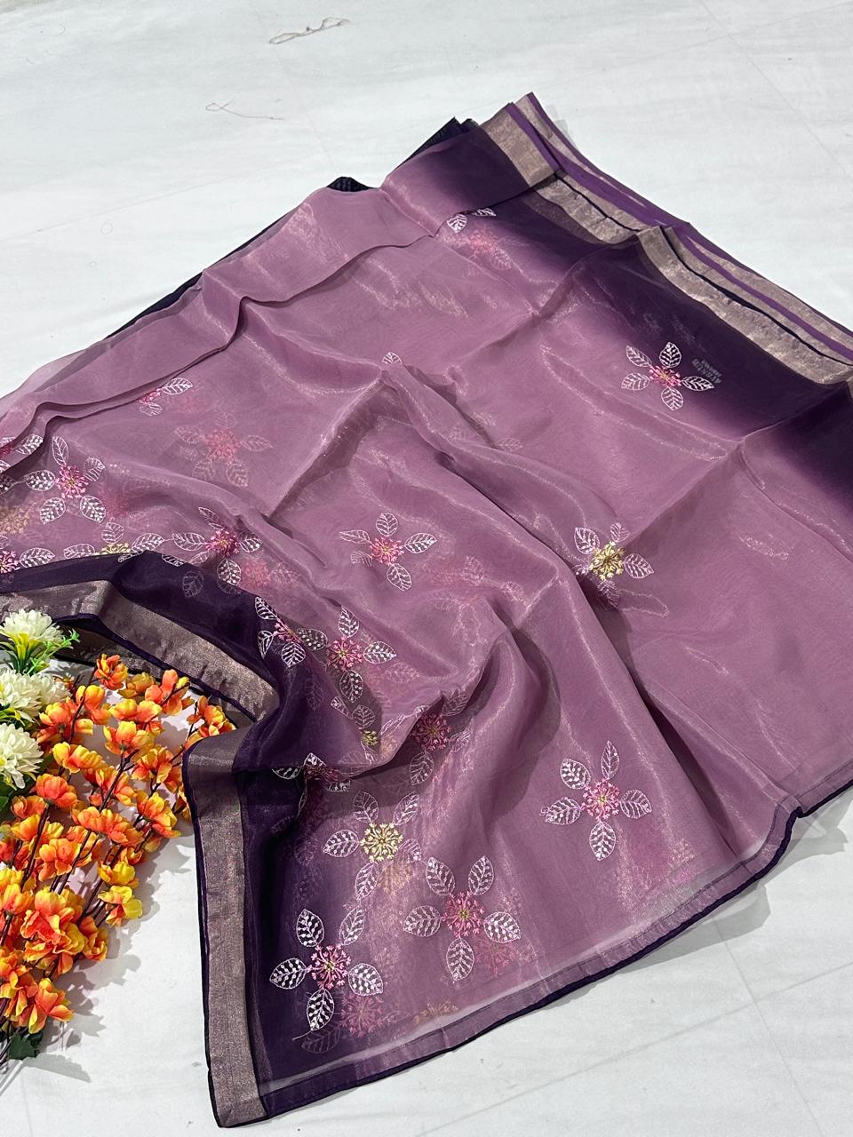 Synthetic Cotton Embroidery Saree - BFSLA29
