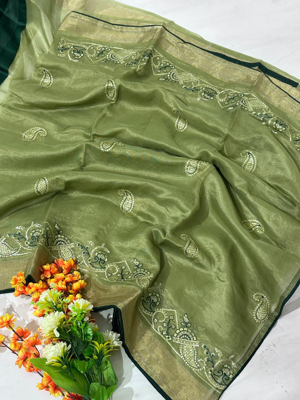 Synthetic Cotton Embroidery Saree - BFSLA26
