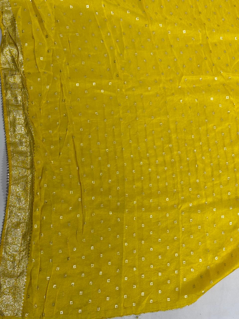 Pure Dolla Silk Bandej & Zari Woven  Best Quality Saree With Contrast Blouse BFSLA89