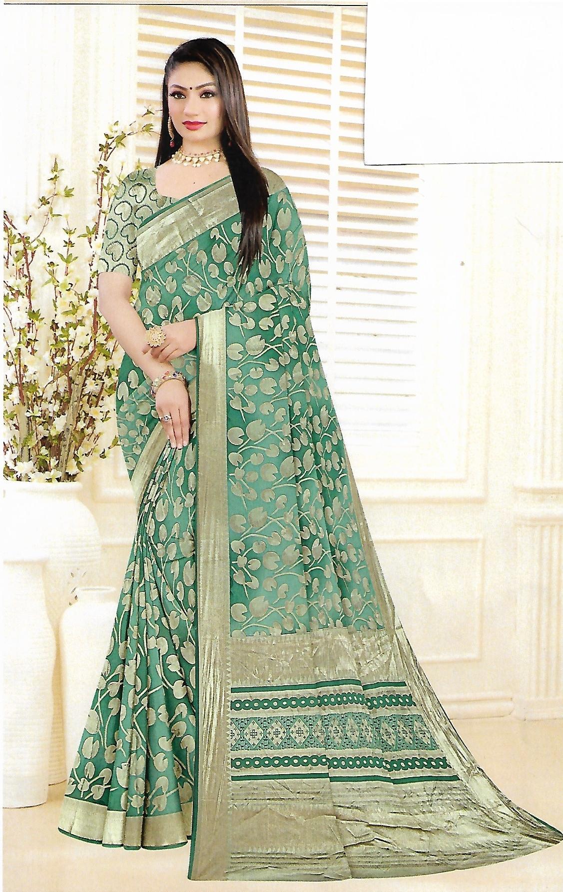 Brasso Saree With Zari Work Banarasi Border - BFSLA3