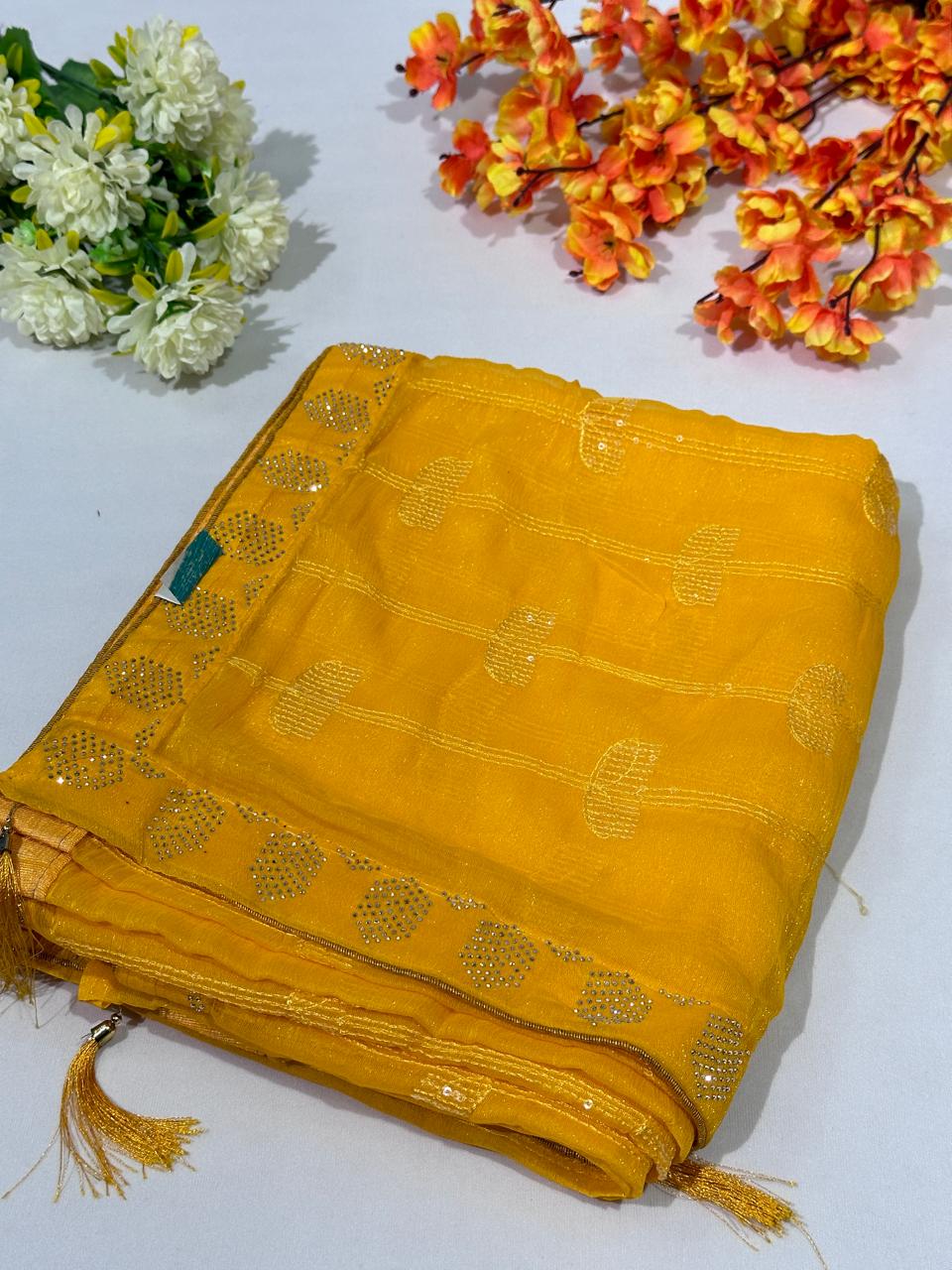 Shimmer Chiffon Sequence Work Saree - BFSLA84