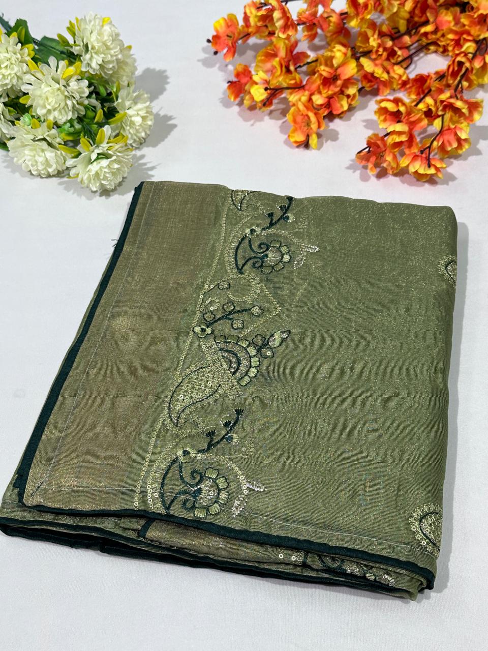 Synthetic Cotton Embroidery Saree - BFSLA26