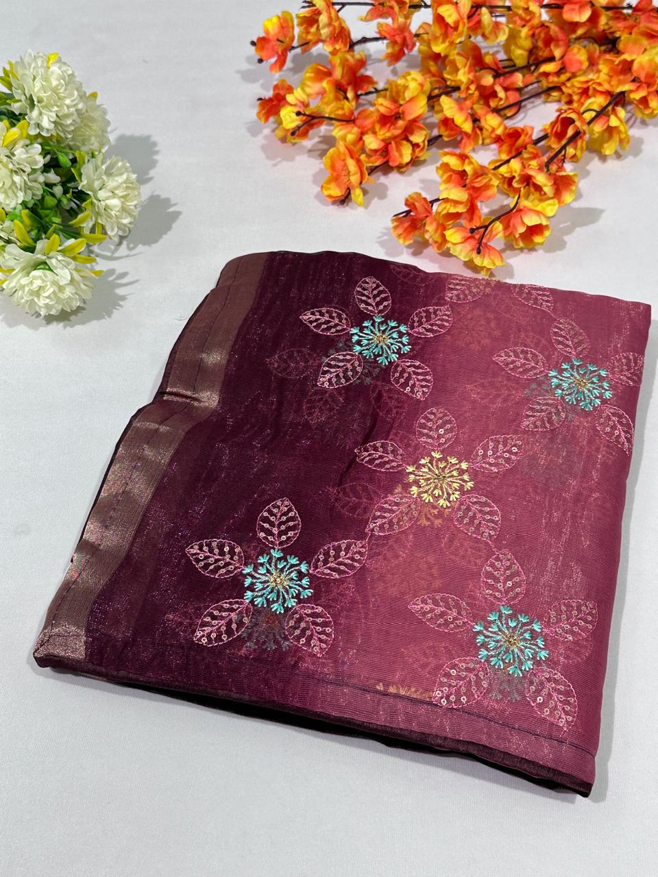 Synthetic Cotton Embroidery Saree - BFSLA28