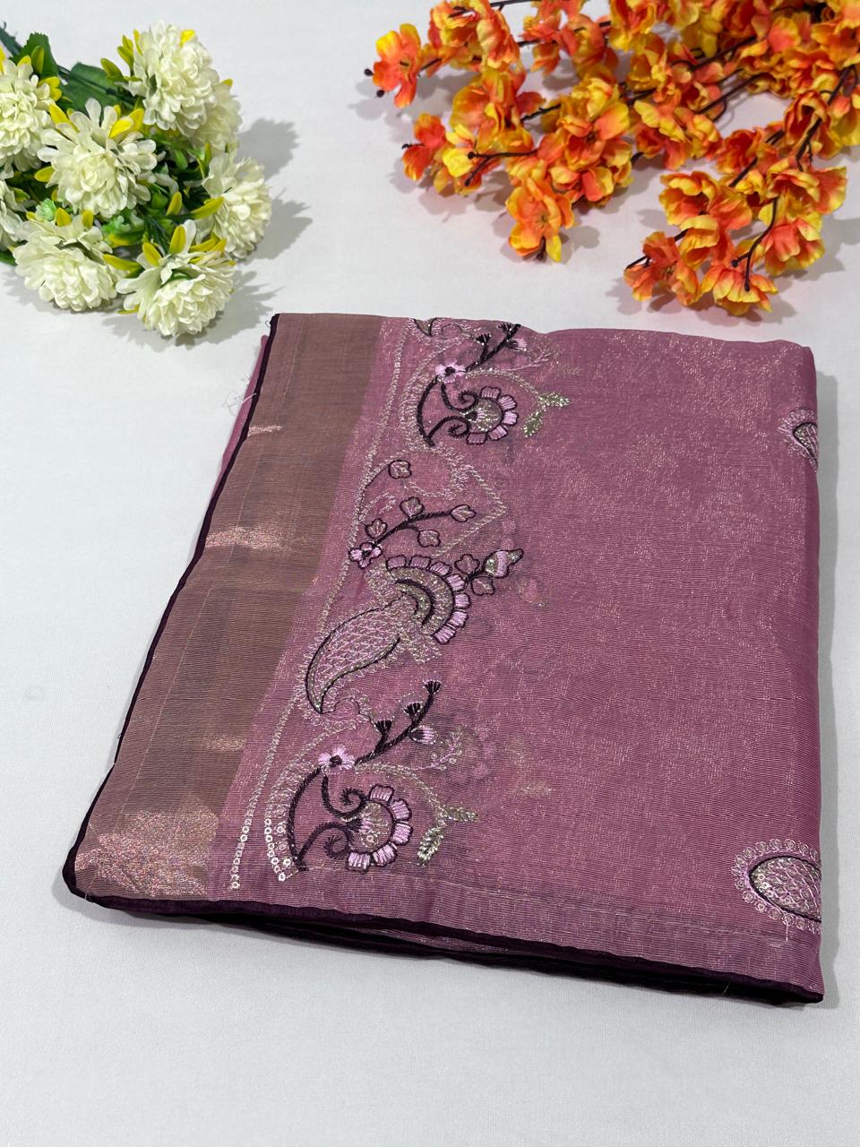 Synthetic Cotton Embroidery Saree - BFSLA27