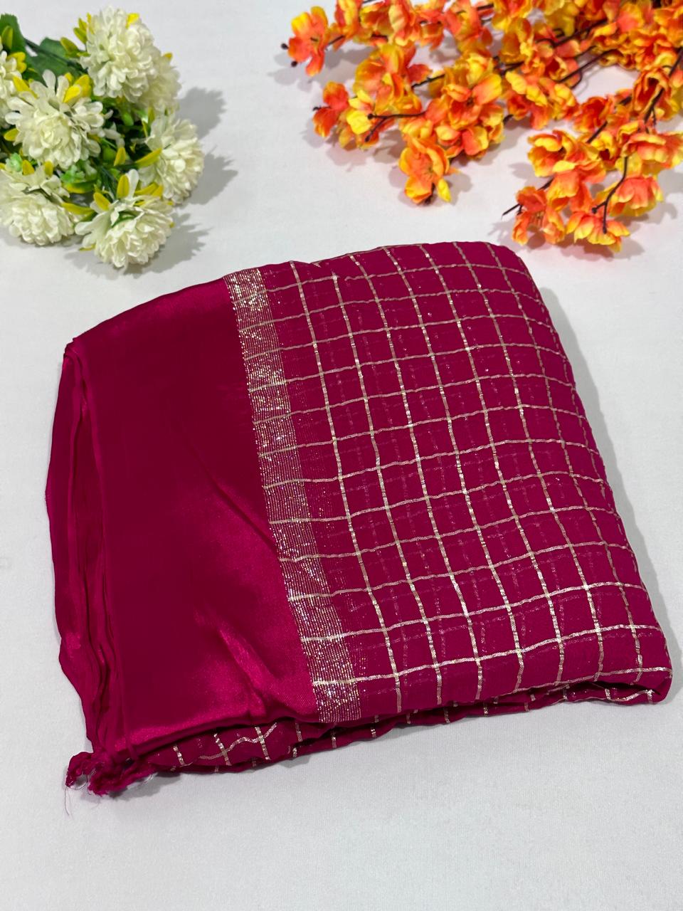 Viscose Geometric Saree - BFSLA68