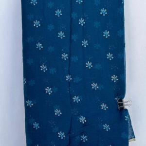 Peacock Blue Chiffon Barik Butti Sequence Saree