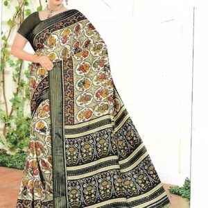 Beige Cotton Brasso Saree
