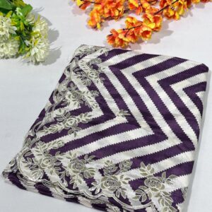 Purple Crape Silk Machine Gota Work Saree